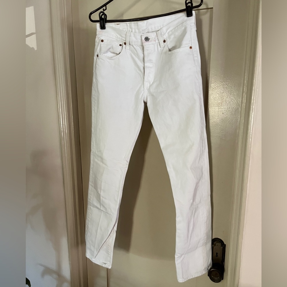 Levi's White 501 Jeans Classic Style